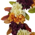 thumbnail image 3 of Northlight Hydrangeas and Leaves Twig Artificial Floral Wreath, Orange 20-Inch, 3 of 4