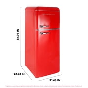 Frigidaire 7.5 Cu. ft. Retro Refrigerator, Apartment Size Top Mount Fridge with Chrome Handles, Red EFR756