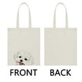 thumbnail image 2 of WIRESTER 14.17 x 12.2 inches Cotton Tote Bag Reusable Grocery Shopping Cloth Bags - Animal Maltese Dog, 2 of 6