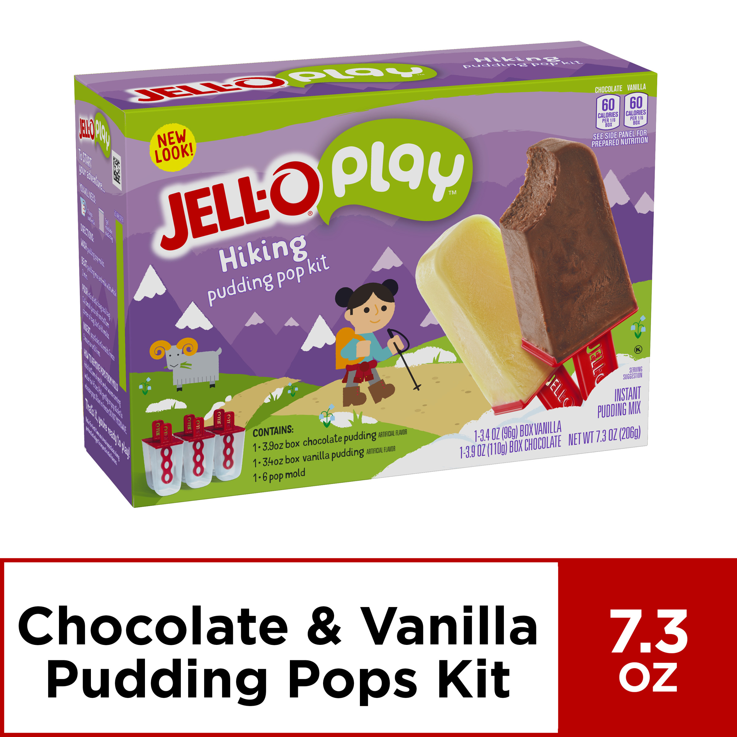 JELLO Play Hiking Pudding Pop Kit, 7.3 oz Box