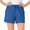 Blue, variant on Dursoulink Plus Size Sports Shorts for Women Elastic Waist Drawstring Athletic Casual Shorts