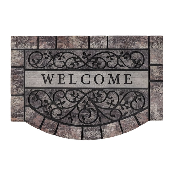 RLESO 24x36 Inch Outdoor Welcome Mat, Heavy Duty Non-Slip Rubber Front Door Mat, Thick Absorbent Entrance Rug for High Traffic Porch
