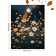 thumbnail image 3 of Qisvanset 12x16 Inch 2D Flat Framed Canvas Art, Moonlit Orange White Wildflower Meadow Rustic Night Floral Wall Art, 3 of 5