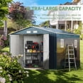 thumbnail image 4 of Outvue 10x10FT Outdoor Steel Storage Shed with Lockable Doors, Metal Patio Garden Tool Storage, 4 of 7