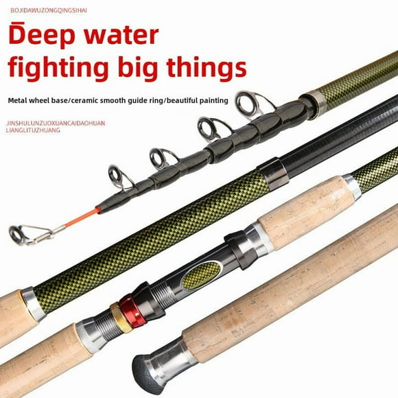 Adjustable Carbon Fiber Spinning/Casting Lure Rod – M Power, 2.1m Length, Compact Retractable Design for Easy Portability, Short/Long Handle Options for Precision Casting & Distance Throws, Durable