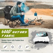 Slsy Oversized Heated Camping Chair, Padded Camp Chair with 3 Heat Levels, Portable Folding Heated Chair Round Moon Saucer Folding Lawn Chair Outdoor Chair