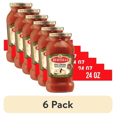 (6 pack) Bertolli Five Cheese, Spaghetti Tomato Sauce, 24 oz