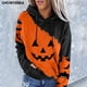 thumbnail image 2 of Sudadera con capucha para mujer, suéter con estampado de calabaza para Halloween, moda de otoño, manga larga, 2 of 4