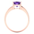 thumbnail image 4 of Solitaire Engagement Ring for Women - 2ct Natural Amethyst in 18K Rose Gold Promise Ring, 4 of 6
