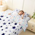 thumbnail image 3 of Manfei Twinkling Stars Print Twin Comforter Sets,Cute Cartoon Themed Bedding Set,Purple White,Colorful Stars Reversible,2 Pieces,1 Comforter and 1 Pillowcase, 3 of 7
