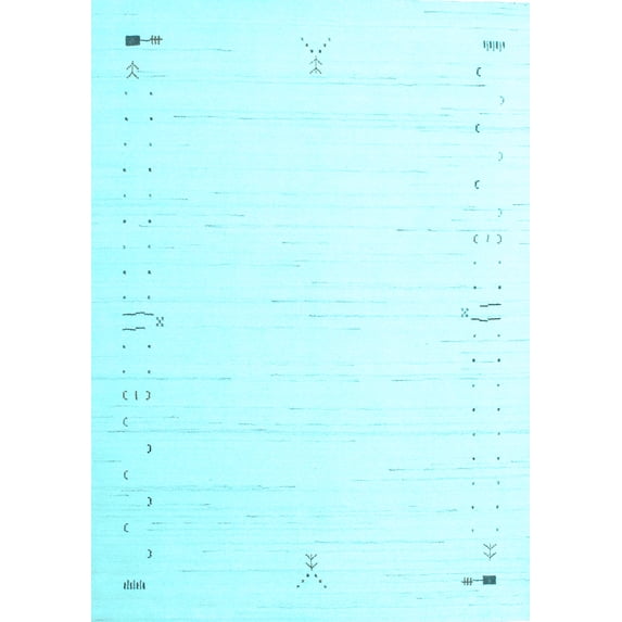 Ahgly Company Indoor Rectangle Solid Light Blue Modern Area Rugs, 8' x 10'