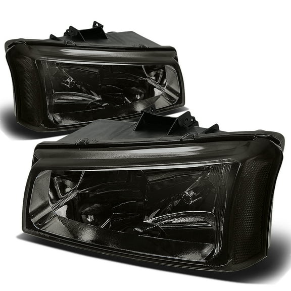 DNA Motoring For 03-06 Chevy Silverado Avalanche OE Style Headlight Lamp Pair Smoked Clear
