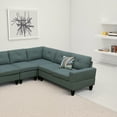 thumbnail image 3 of MAYEERTY Dendrobium Green Calico 4-Piece Living Room Sofa Set, 3 of 5