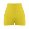 thumbnail image 4 of Bovemsi High Waisted Butt Lifting Yoga Shorts for Women - Scrunch Booty Workout Shorts with 4.5" Inseam, Yellow, XL, 4 of 5