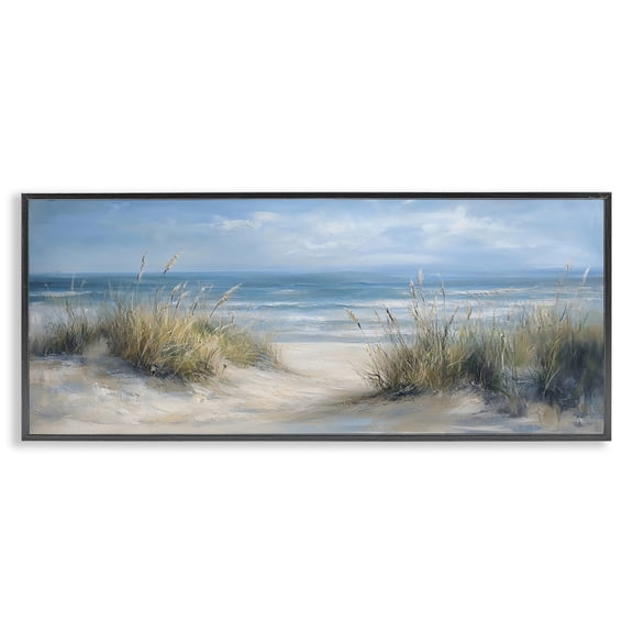 Stupell Industries Coastal Coastal Peace Dunes Black Framed Giclee Art, 24 x 10, by LSR Design Studio