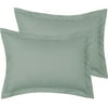 Mellanni Pillow Shams Set of 2 - Silky Soft Decorative Pillow Covers / Cases 20" x 26" with 2" Flange - Wrinkle, Fade, Stain Resistant - Standard Size, Spa Blue