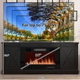 thumbnail image 4 of Farmhouse TV Stand with 36” Fireplace for 70/75/80 Inch TVs, 70 inch Fireplace TV Stand Entertainment Center Media Console Cabinet with Sliding Barn Doors for Living Room, 4 of 7