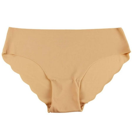 Fusipu Women Ice Silk Solid Color Low Waist Ultra-Thin Seamless Sexy Underwear Panties