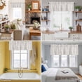 thumbnail image 5 of Sage Green Stripe Kitchen Curtain Valances for Windows Farmhouse Short Curtains, Modern Abstract Vertical Stripes Beige Rod Pocket Valance Curtain for Bedroom Cafe Living Room, 5 of 8