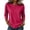 Hot Pink #051, variant on Womens Crew Neck 3/4 Sleeve Tops Casual T Shirts Fall Loose Fit Dressy Plain Basic Tops 2XL