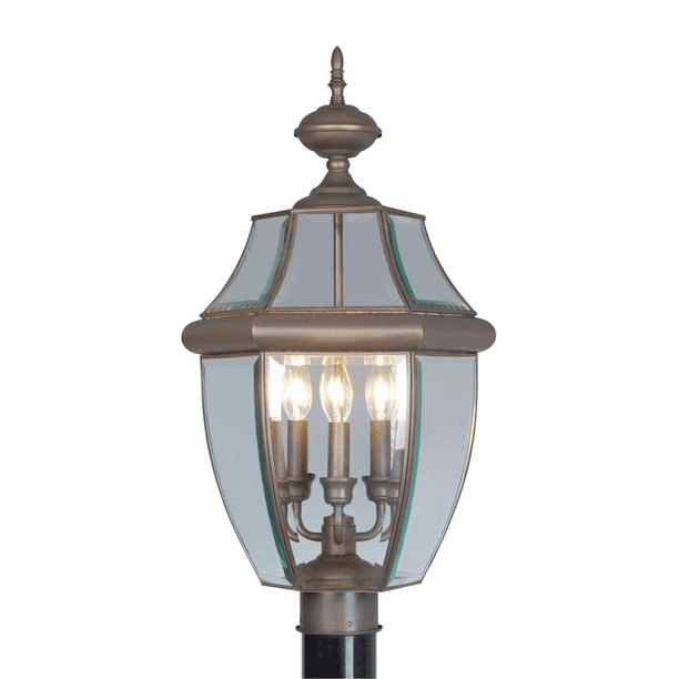 Bronze Tone Finish Outdoor Post Solid Brass Material Candelabra 24 Long 3 Light Fixture Com Bronze Tone Finish Outdoor Post Solid, Solid Bronze Outdoor Lighting Fixtures