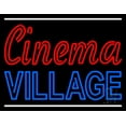 thumbnail image 1 of Cinema Village With Line LED Neon Sign 15" Tall x 19" Wide - inches Black Square Cut Acrylic Backing, with Dimmer - Premium built indoor Sign for Cinema., 1 of 7