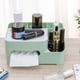 thumbnail image 1 of Organizador multifuncional de pañuelos de escritorio con compartimentos: para pañuelos, bolígrafos y mandos a distancia. Dispensador de servilletas de plástico para dormitorio, baño y salón. Verde,, 1 of 6