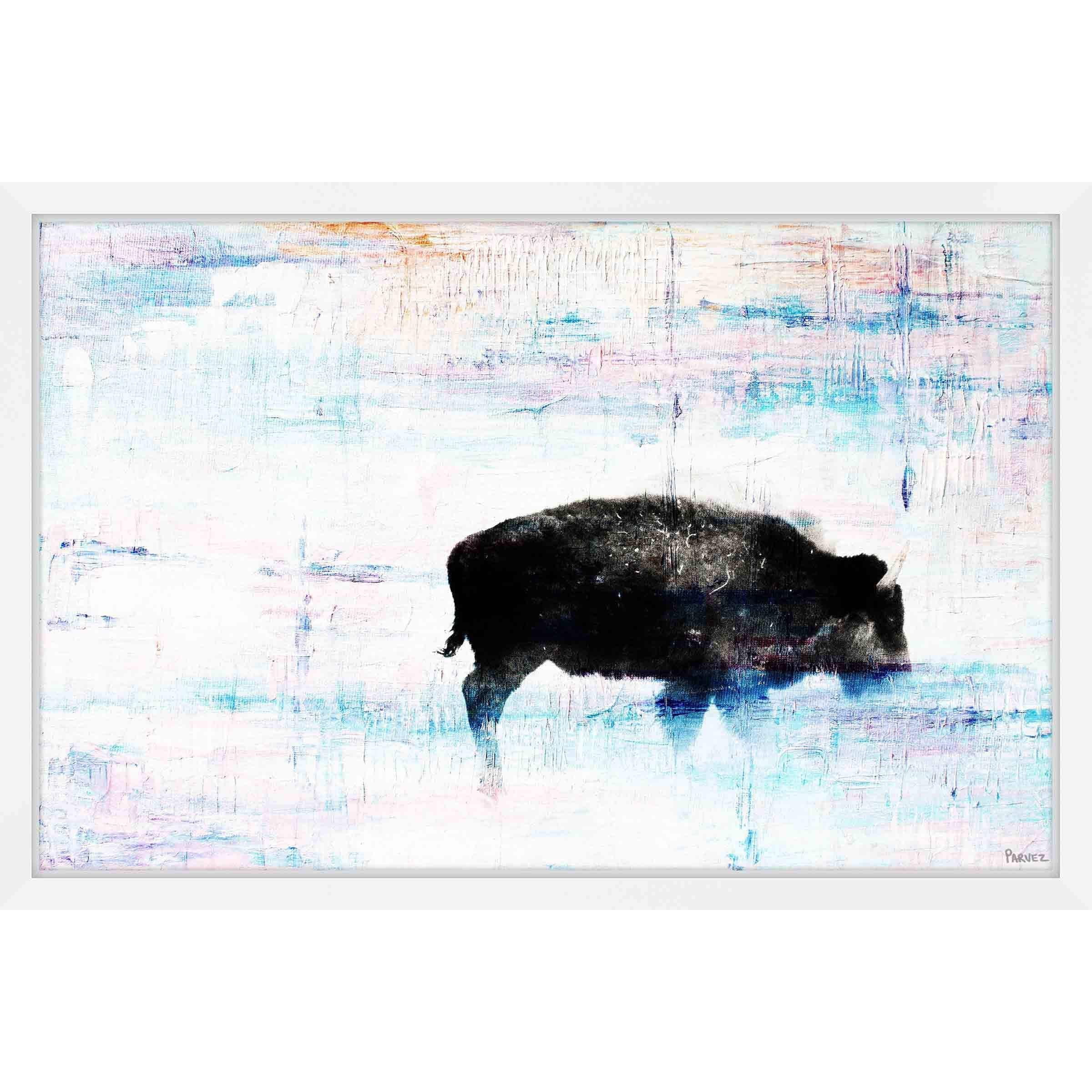 Parvez Taj "The Buffalo Knows" Framed Painting Print