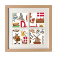 thumbnail image 1 of Danemark Animaux Terrestres Drapeau National Cadre Mur Table Affichage 4 Ouvertures Image, 1 of 3