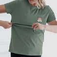 thumbnail image 2 of Gelikeya Women's Nursing Breastfeeding Shirts with Zipper Loose Fit Short Sleeve Maternity Top Nursing Clothes Green, Size XXL, 2 of 4