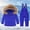 Blue, variant on Lilgiuy Toddler Boys Girls Two Piece Snowsuit Winter Solid Color Lightweight Multi-pockets Hooded Puffer Down Jacket Coat with Ski Bib for Christmas New Year (1-6Years)