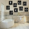 thumbnail image 3 of 9 PCS Canvas Prints Bathroom Theme Canvas Art Black&White Hint Painting Decorative Wall Art Pictures, 3 of 7