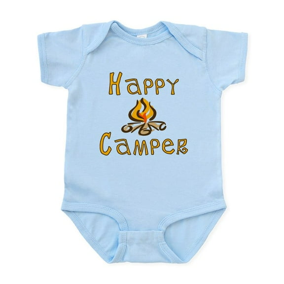 CafePress - Happy Camper Infant Bodysuit - Baby Light Bodysuit, Size Newborn - 24 Months