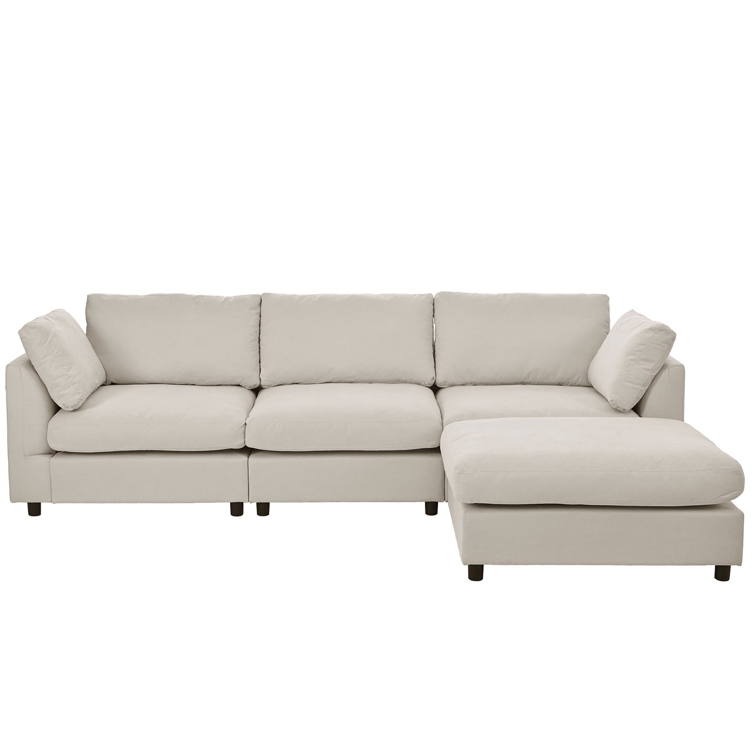Kadyn Upholstery Convertible Sectional Sofa, L Shaped Couch with Reversible Chaise for Bedroom, Beige