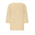 thumbnail image 4 of Women's 3/4 Sleeve V-Neck Eyelet Top 2025 - Summer Holiday Tunic Blouse | Yubnlvae | Summer Tops for Women 2025 Trendy 3/4 Sleeve V Neck Eyelet Shirts (Khaki | S), 4 of 4