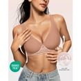thumbnail image 2 of Sujetador cómodo inalámbrico Deep V para mujer Bra OEAK Latte S, 2 of 7