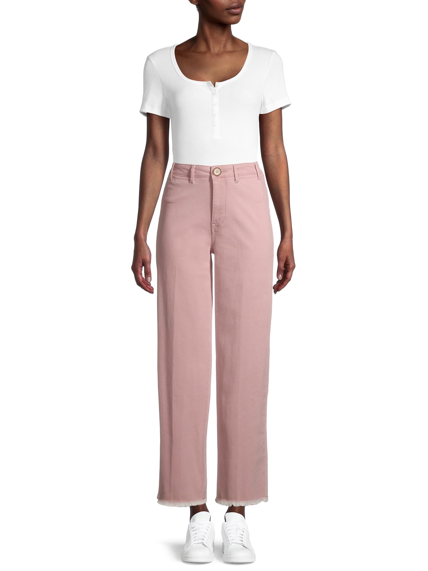 True & Co. womens Any Wear Cropped Wide Leg Pant, Crushed Berry, X-Small US  at  Women's Clothing store