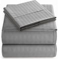 thumbnail image 1 of Striped Bed Sheet Set 1800 Luxury Soft Microfiber Deep Pocket 4-Piece Bedding Set - Wrinkle, Stain, Fade Resistant - grey Full, 1 of 4