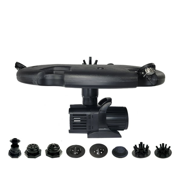 Half Off Ponds Floating Fountain, 1.75 HP, 14800 GPH, 100 ft Cord, 11 Patterns, White Lights