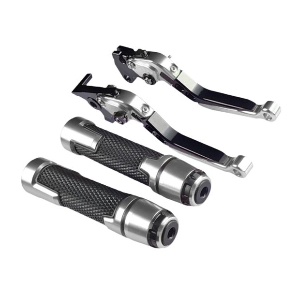 Juego de palancas de embrague y freno telescópicas de aleación de aluminio para motocicleta CB650R Plata
