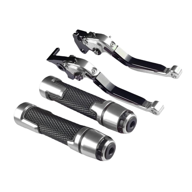 Juego de palancas de embrague y freno telescópicas de aleación de aluminio para motocicleta CB650R Plata