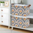 thumbnail image 2 of Yayeee Foldable Storage Basket for Shelves Waterproof Cloth Bins with Handles, Orange Art Pattern, 2 of 7