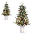 thumbnail image 2 of Eastvita (D) 3FT Snow Flocked Christmas Tree, 78 Lights, 8 Lighting Modes, Hinged Base, Artificial Holiday Decor, 2 of 9