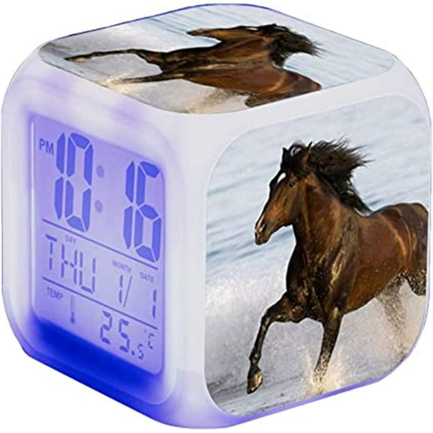 Horse Alarm Clock Animal Alarm LED With Night Light Glowing