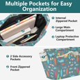 thumbnail image 3 of FORMRS Tote Bag for Women Quilted Large Capacity Travel Work Carry On Shoulder Handbag, Cartoon Beach Pattern, 3 of 7