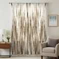 thumbnail image 2 of Brown Beige Vintage Semi Sheer Curtains Drapes for Living Room, Bedroom, French Doors Window 84 Inches Long, Retro Abstract Art Rod Pocket Chiffon Curtain Drapery Voile Draperies Panel, 2 of 8