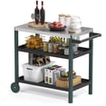 thumbnail image 2 of Portable Outdoor Grill Table with HDPE Legs，Grill Cart with Stainless Steel Top&3-Shelf Storage for BBQ Prep Table，A Long-lasting Dining Cart Suitable for Outdoor&Indoor Use, 2 of 7