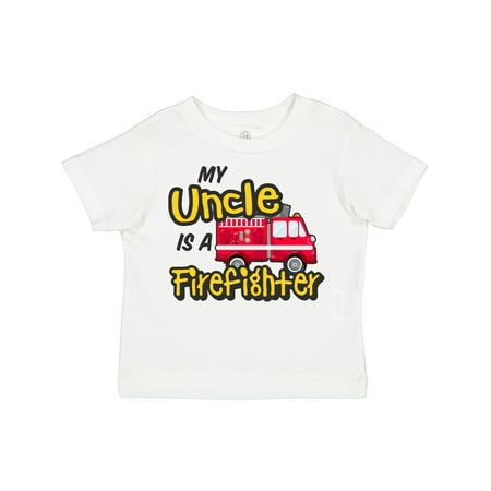 

Inktastic My Uncle is a Firefighter with Fire Truck Gift Toddler Boy or Toddler Girl T-Shirt