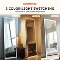 thumbnail image 4 of KOSMONIA 58x18" Full Length Mirror,High Strength Tempered Glass Full Body Mirror,Floor Standing with 3 Color Dimmable 436 LED Chips Light Dressing Mirror for Bedroom,Cloakroom,Rectangle Color Black, 4 of 9