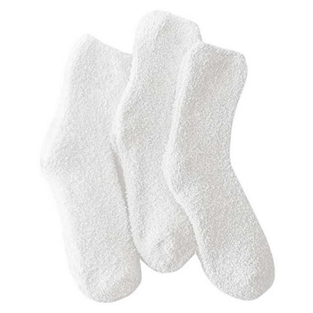 

Stems Luxury Women s Plush Cozy Winter Socks - 3 Pack - Ivory White